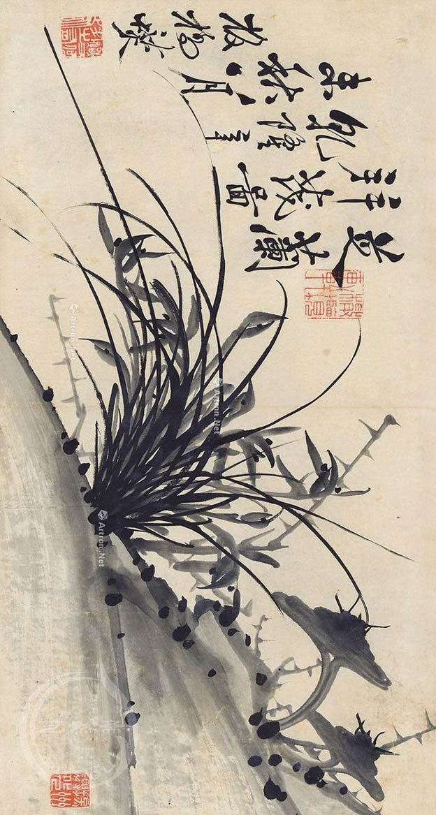郑板桥 《芝兰拜茂图》|兰花|芝然斋苏绣艺术品