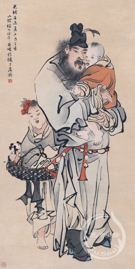 任伯年钟馗戏婴图