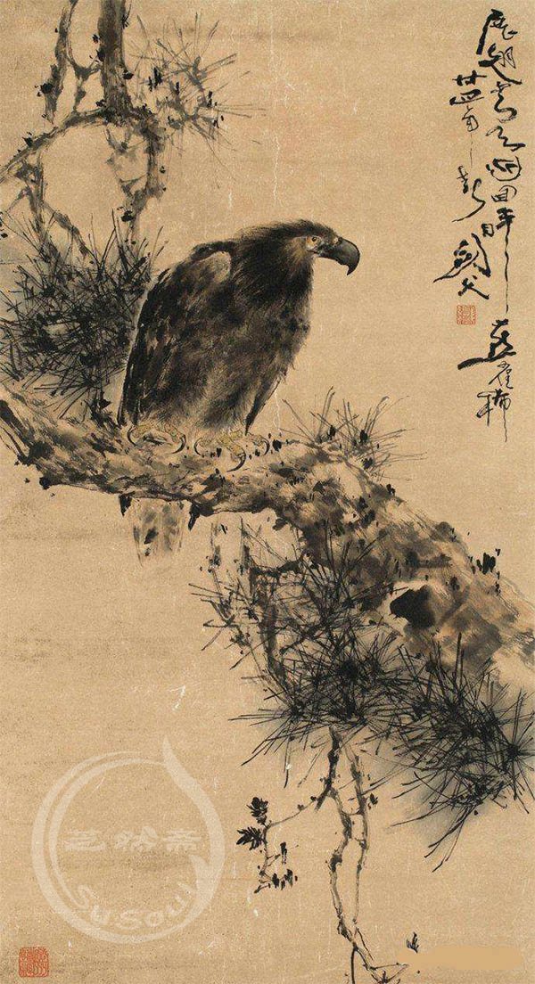 高剑父《松鹰图》