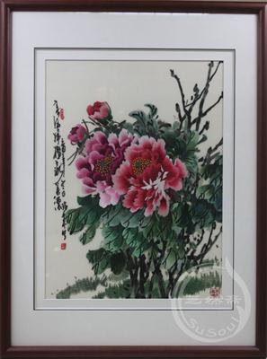 春风拂槛露华浓 单面绣-牡丹