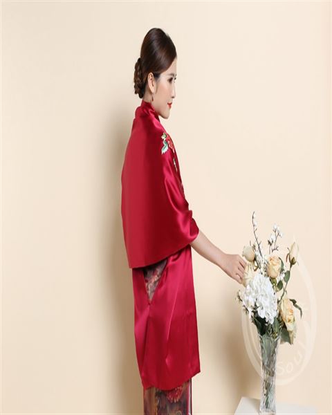 苏绣牡丹大围巾