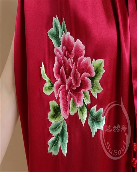 苏绣牡丹大围巾