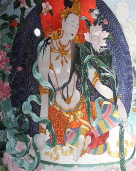 唐卡静息观音