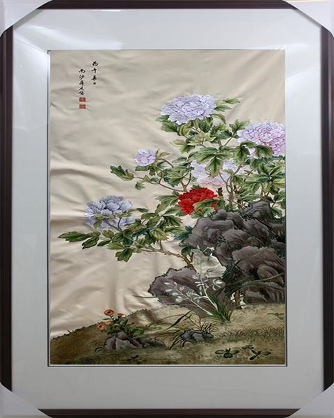 苏绣蒋廷锡牡丹兰花