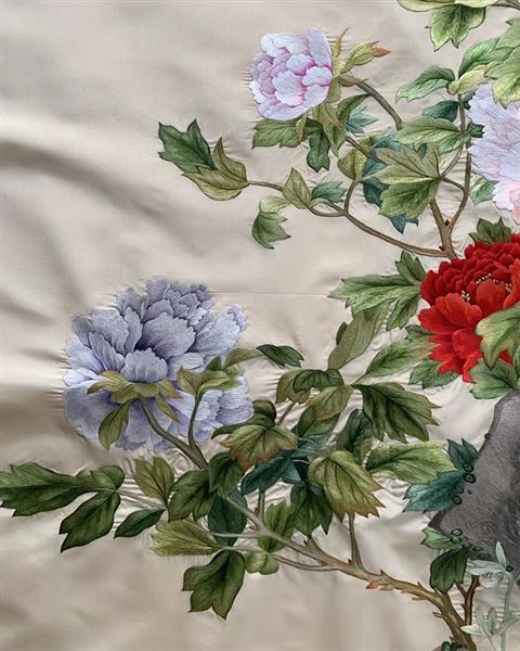 苏绣蒋廷锡牡丹兰花