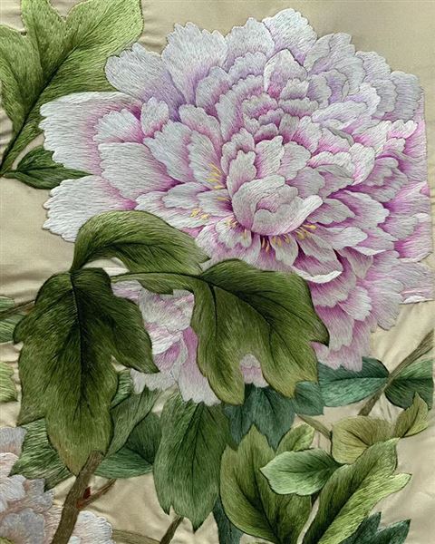 苏绣蒋廷锡牡丹兰花