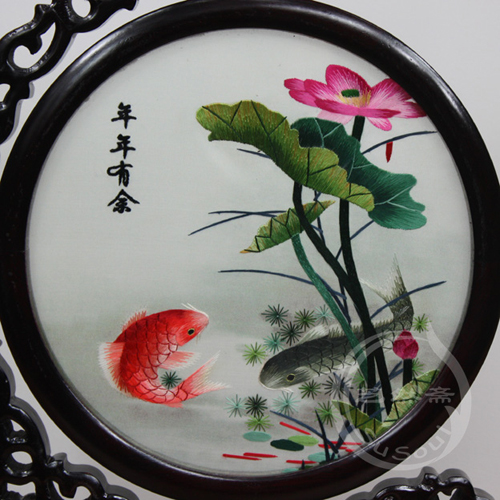 年年有余 小型双面绣—菠萝格龙架