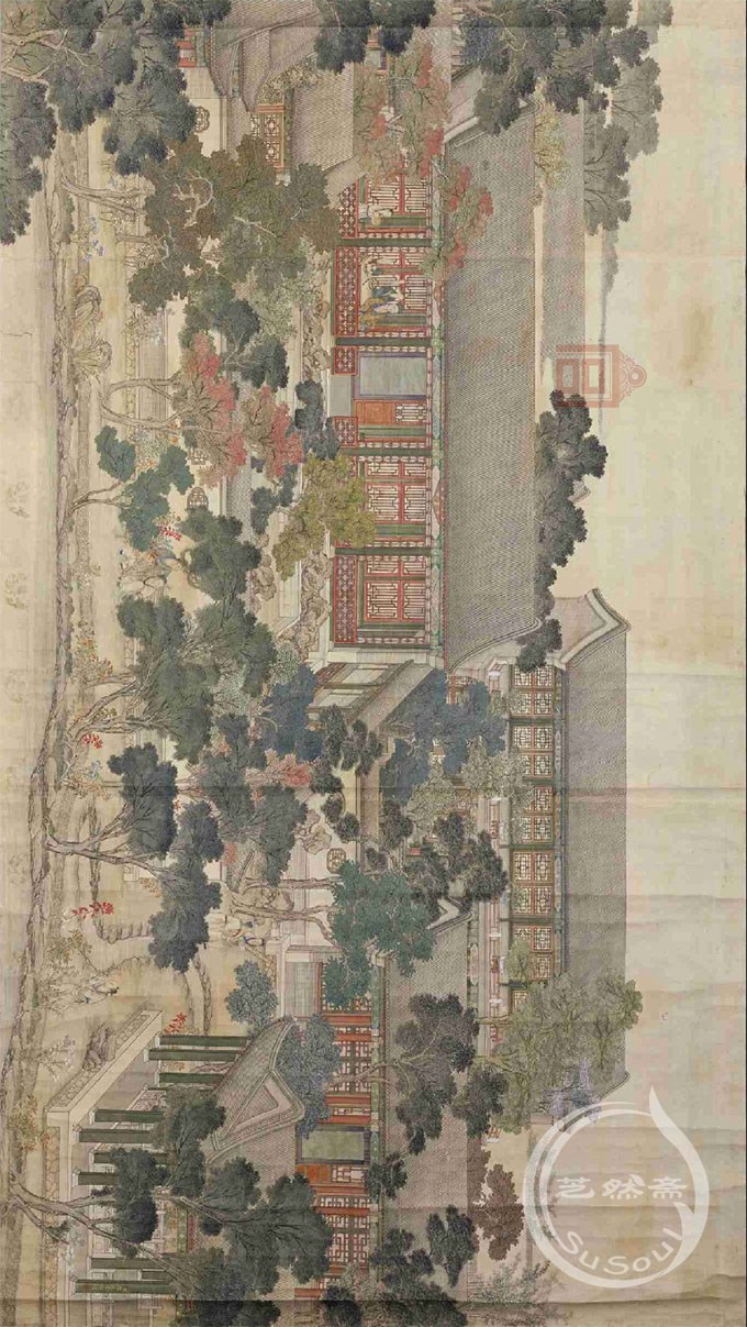 张廷彦 《弘历行乐图》|宫室园林|芝然斋苏绣艺术品