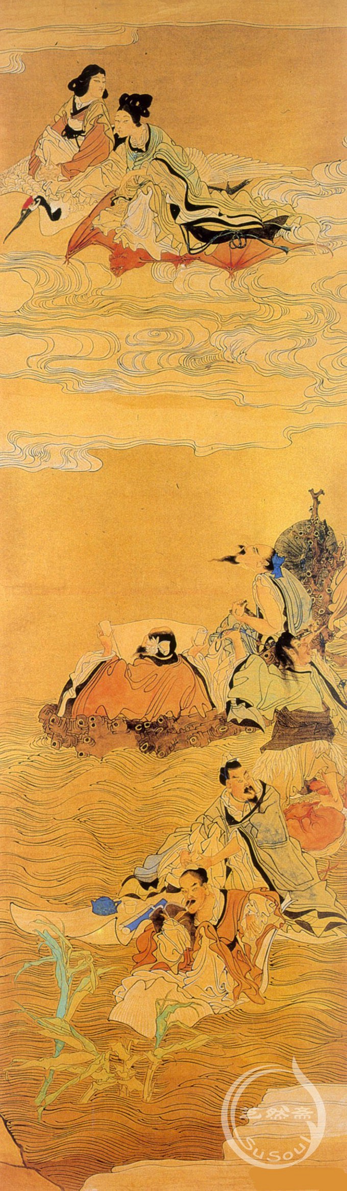 任伯年 《群仙祝寿图》十二条屏|人物条屏|芝然斋苏绣艺术品