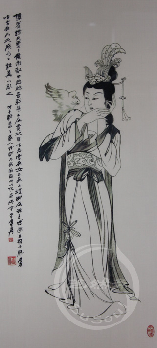 杨贵妃刺绣|苏绣仕女|张大千仕女|高端商务礼品|芝然斋|400-8866-763