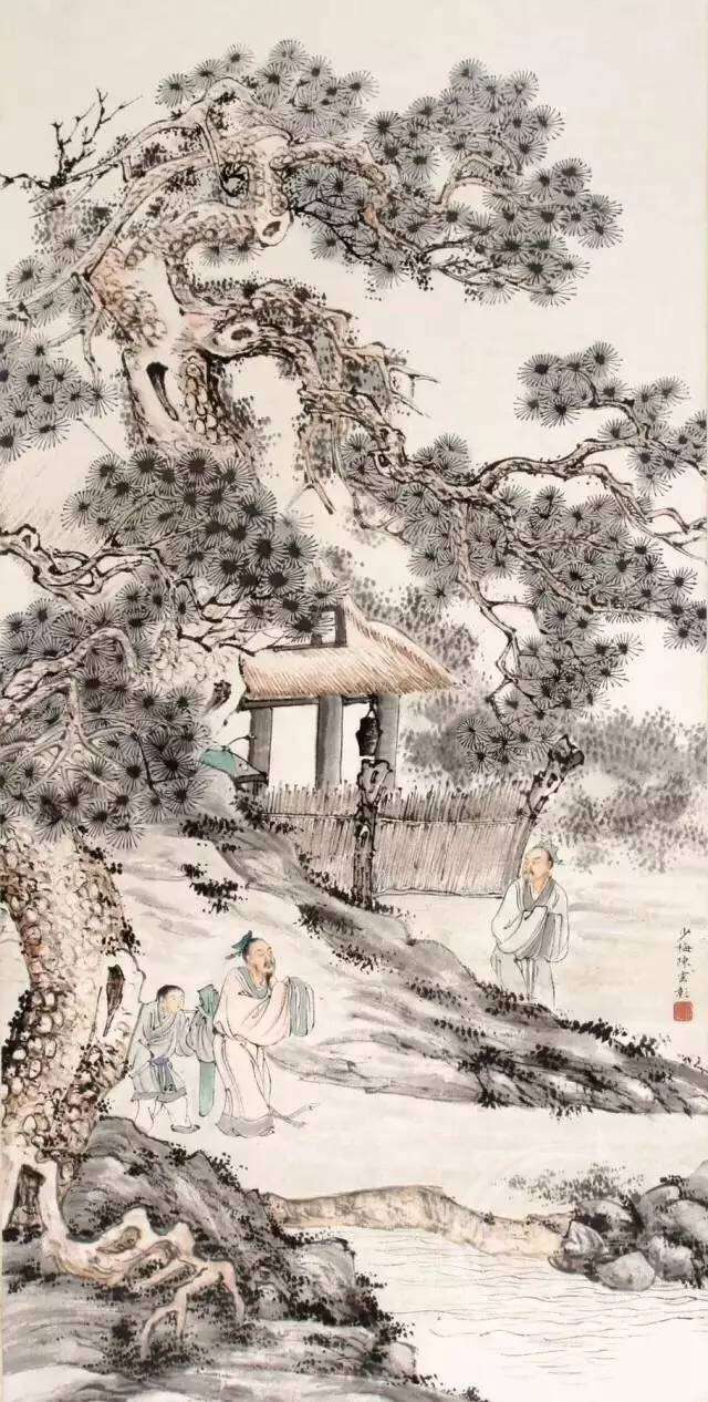 陈少梅 《松庐相揖》