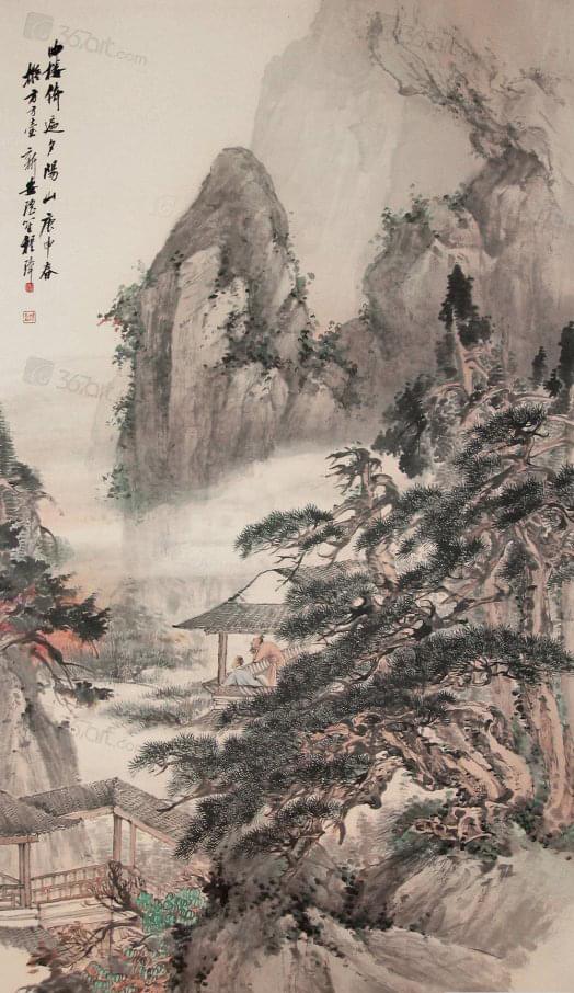 程璋 《曲楼夕阳》