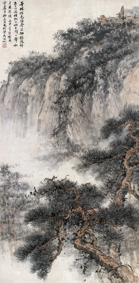 吴湖帆 《松岚钟声》