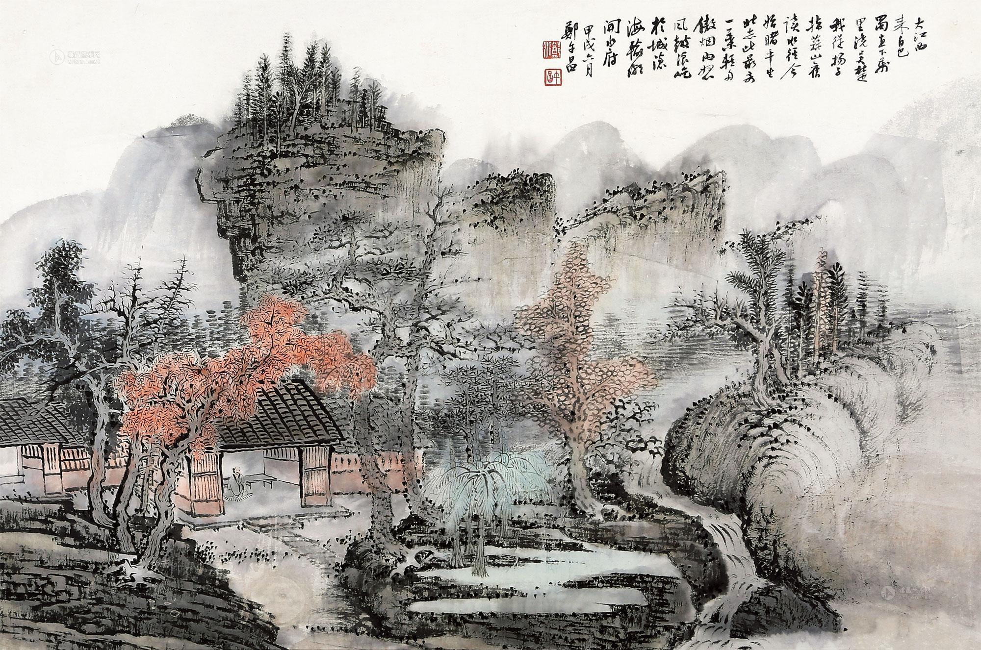 郑午昌 《草庐烟雨》