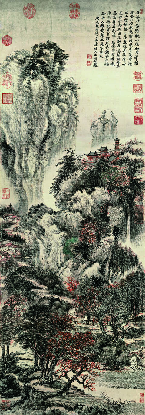 王翚 《溪山红树图》