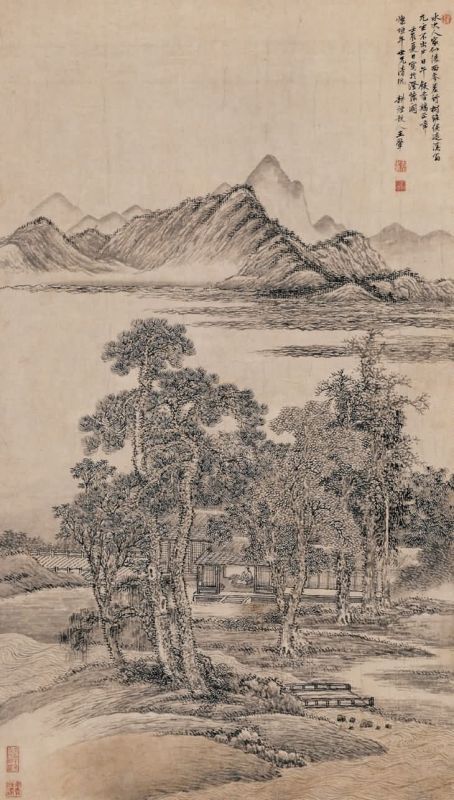 王翚 《闻松听涛》