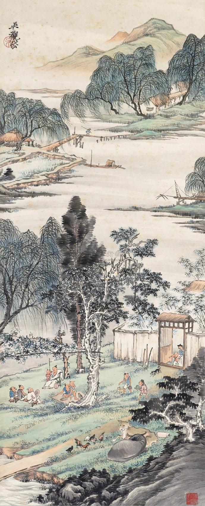 吴观岱 《湖畔农兴》