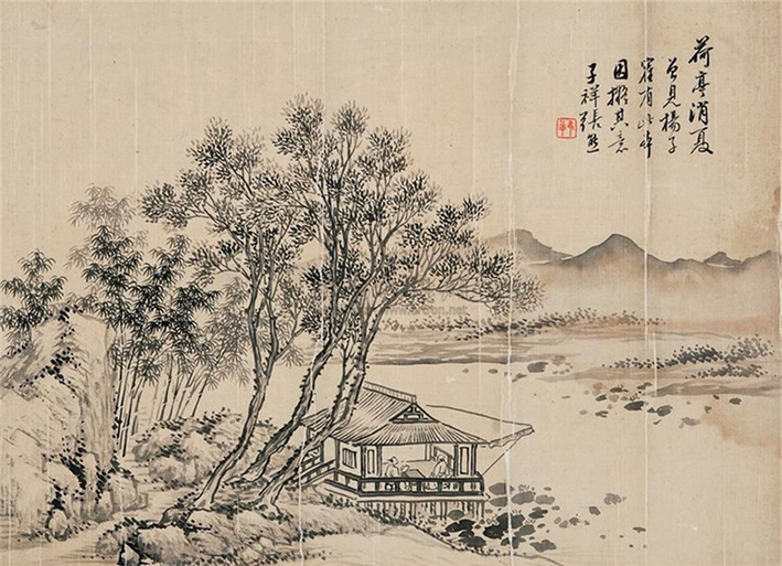 张熊 《荷亭消夏》