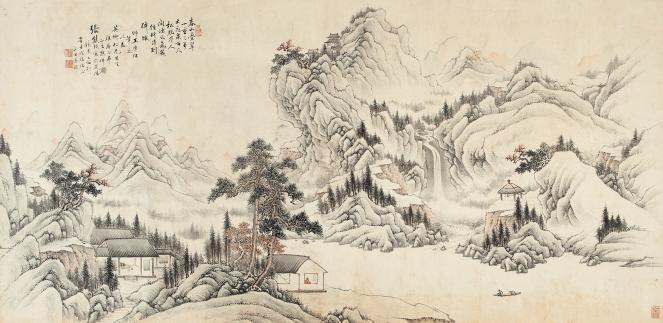 张熊 《春山叠翠》