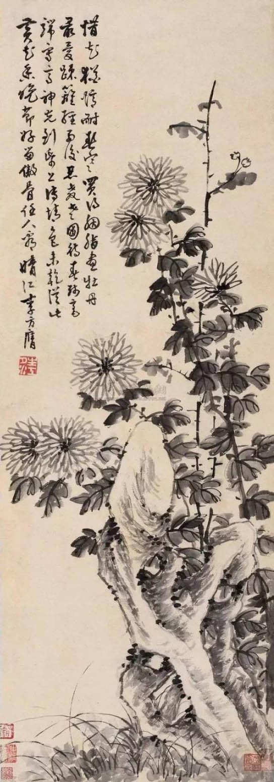 李方膺 《黄花香晚节》