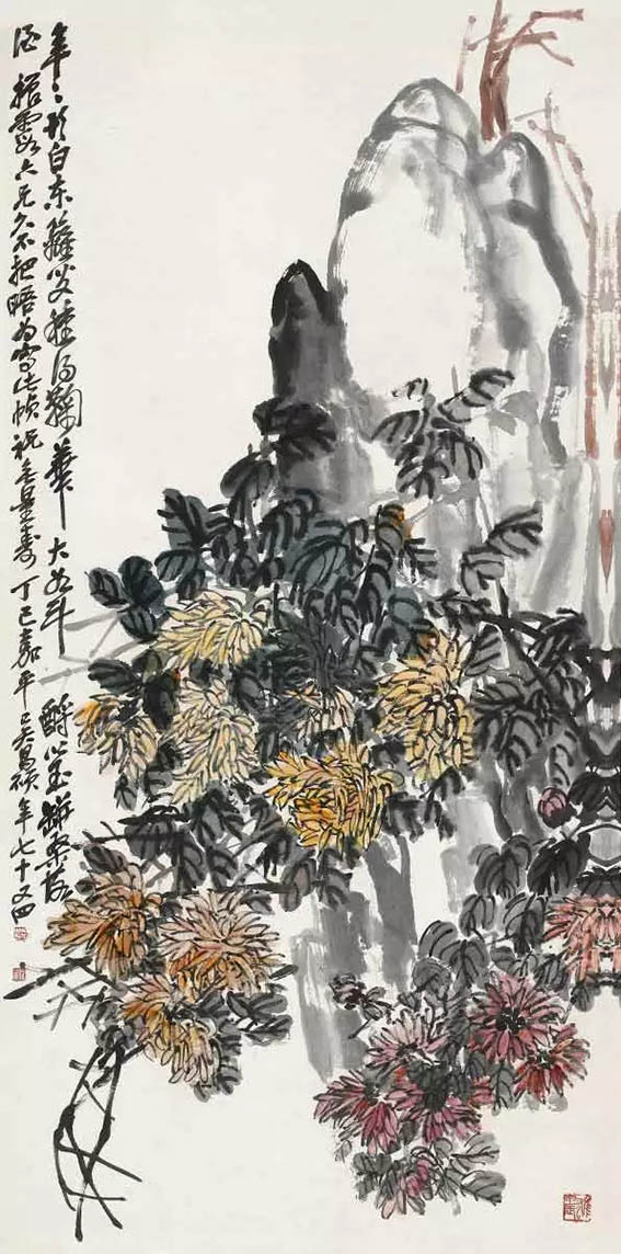 吴昌硕 《无量寿菊》