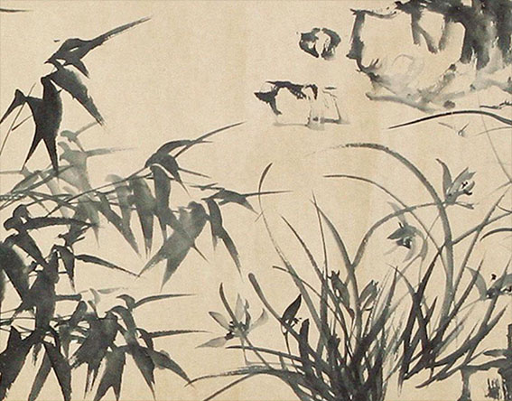 郑板桥 《竹石兰图卷》