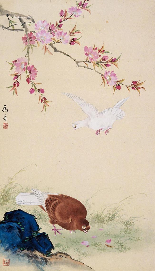 马晋 《桃花荫下》