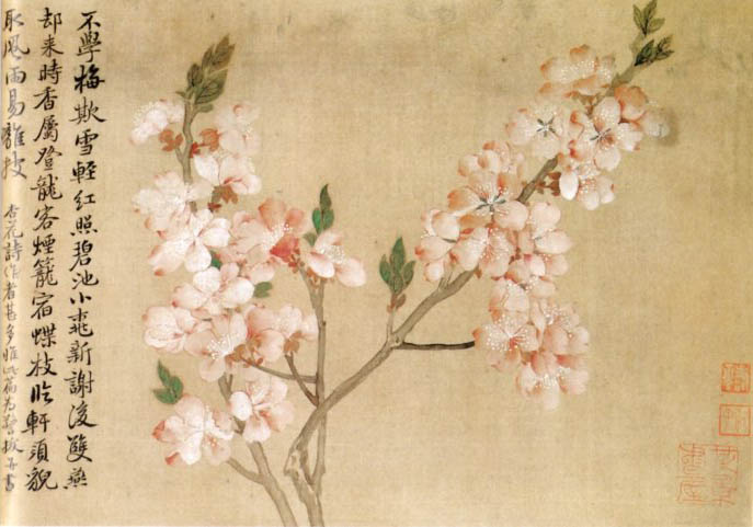恽寿平 《杏花轻红照碧池》