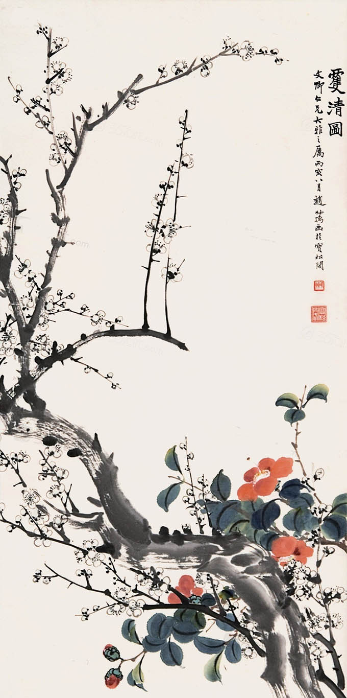 赵叔孺 《双清图》