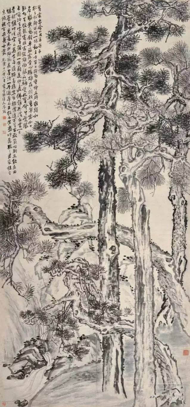 李鱓 《五松图》