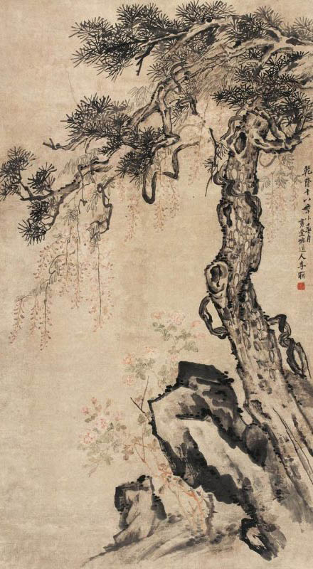 李鱓 《苍松花萝》