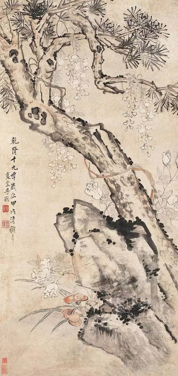 李鱓 《松芝同春》