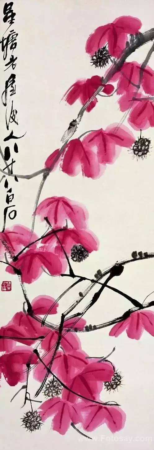 齐白石 《霜叶红于二月花》