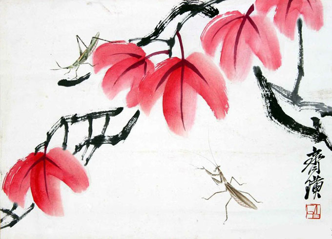 齐白石 《秋虫》