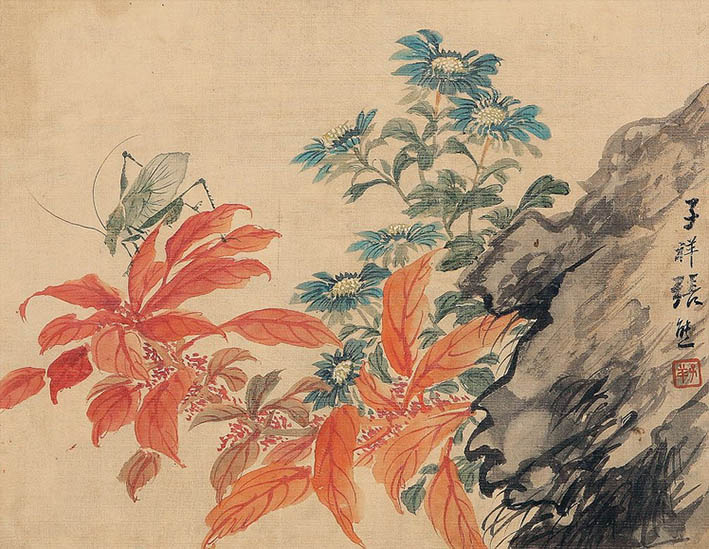 张熊 《秋虫图》