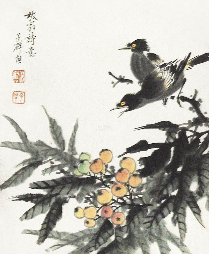 张熊 《放翁诗意》