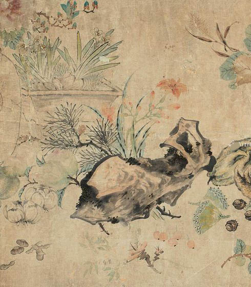 张熊 《蔬果花卉清供》横卷