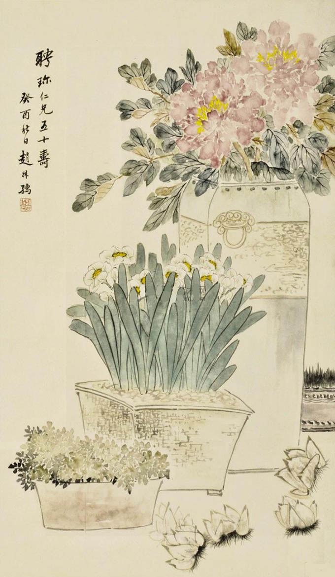 赵士鸿 《富贵仙寿》