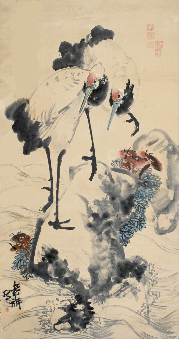 张书旂 《芝鹤图》