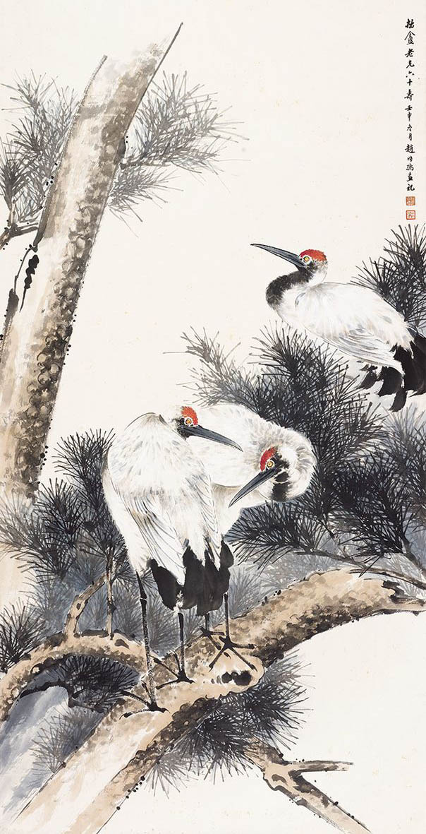 赵叔孺 《松鹤万年》