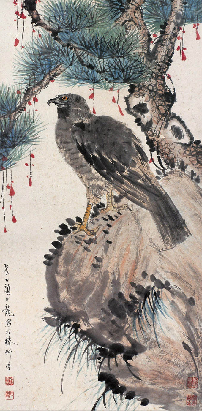 颜伯龙 《松鹰图》