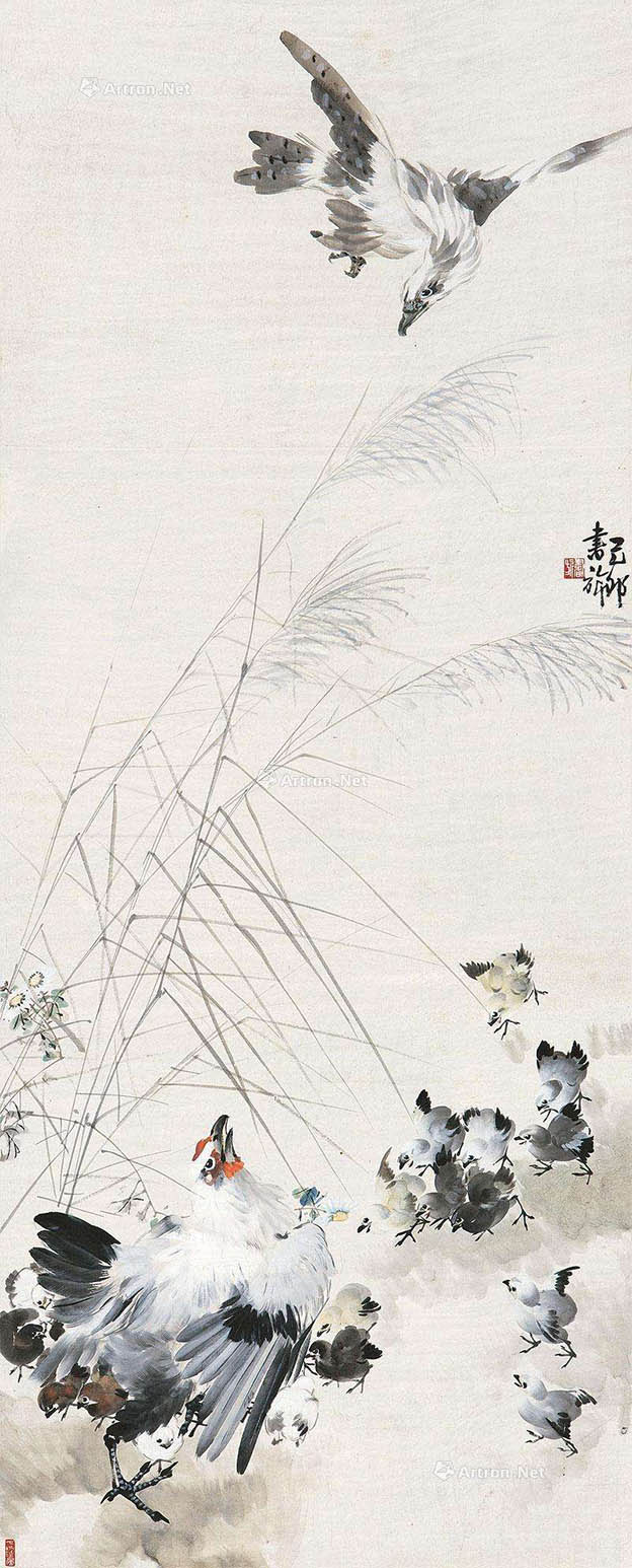 张书旂 《老鹰与母鸡》