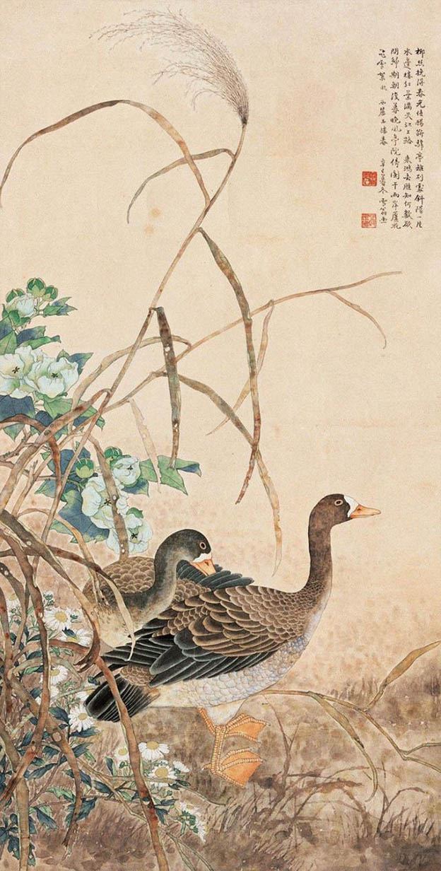 陈之佛 《红叶满天江上路》