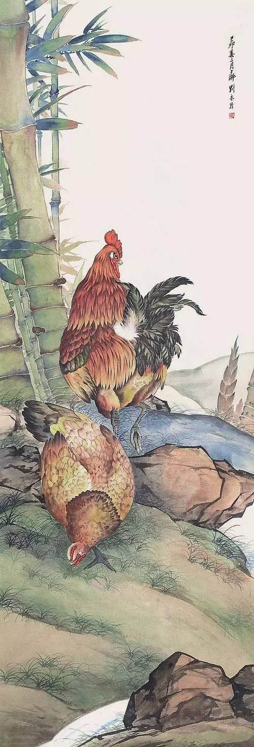 刘奎龄 《竹林双吉》
