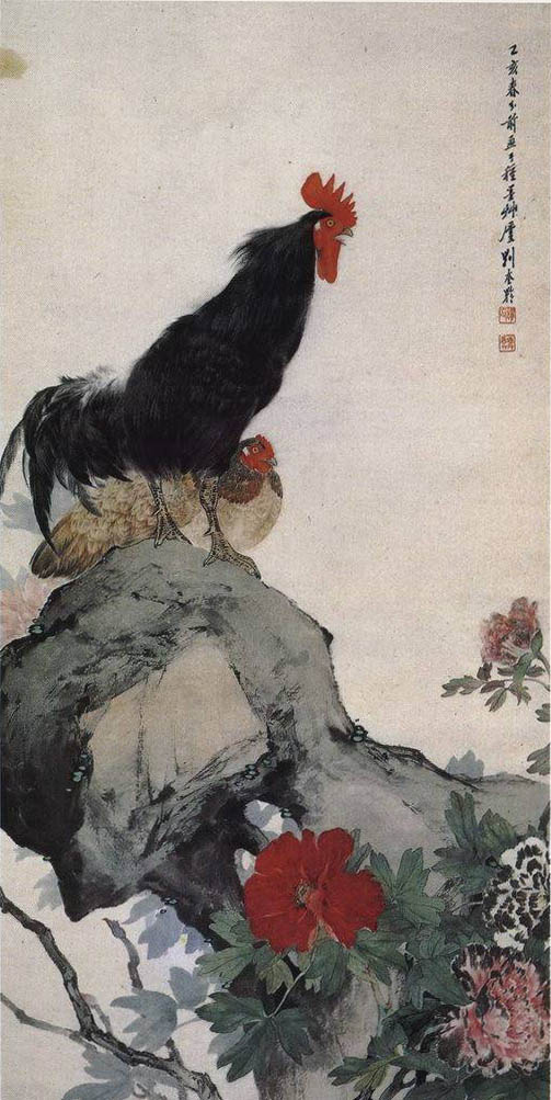 刘奎龄 《鸡鸣富贵》