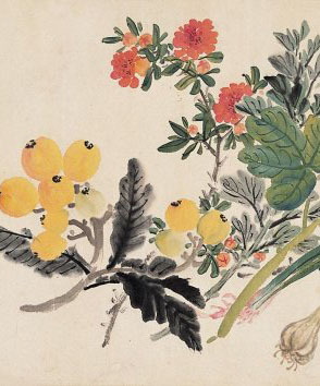 张熊 《蔬果花卉》横卷