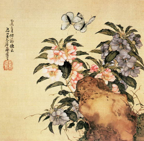 居廉 《凤仙花》