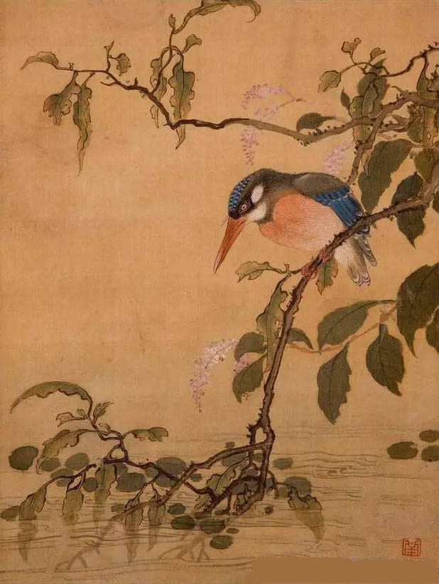 马荃 《翠鸟红蓼》