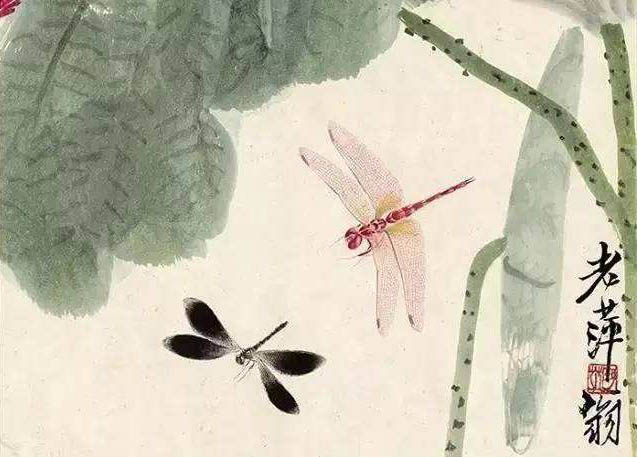 齐白石 《蜻蜓豆娘》