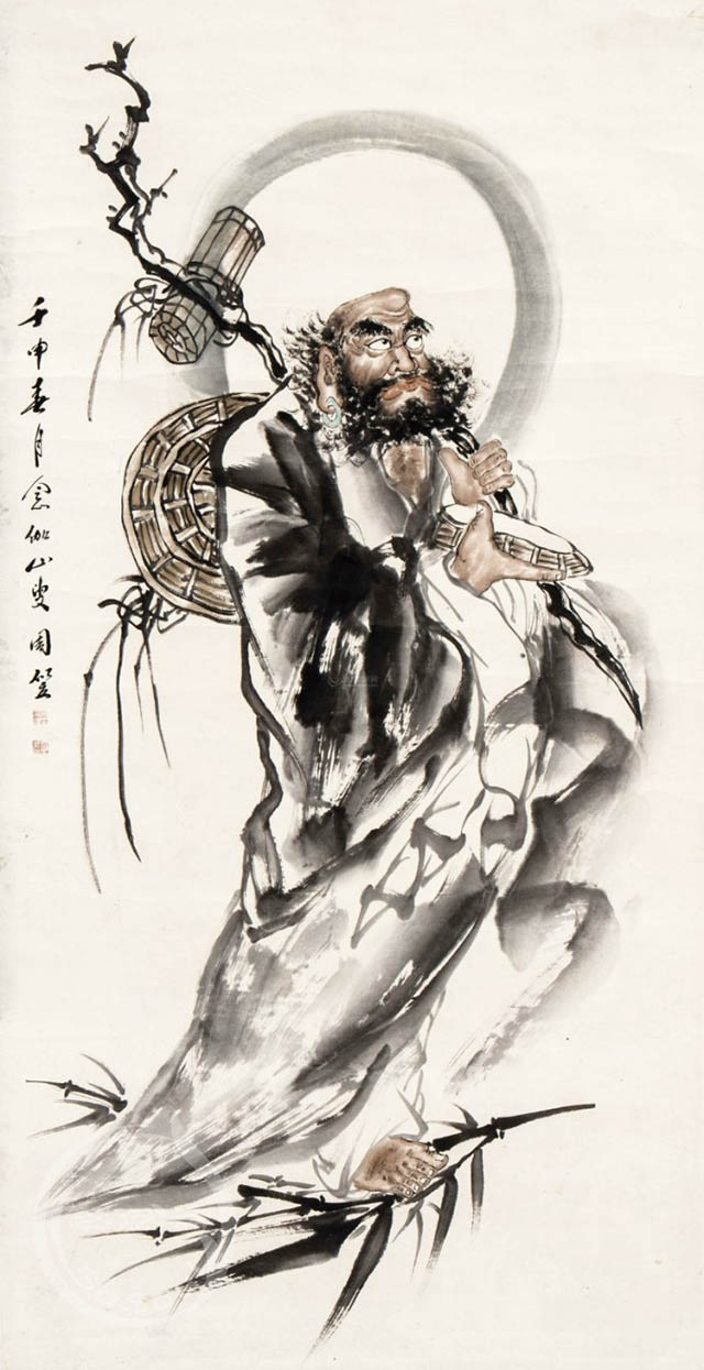 周笠 《达摩渡江图》
